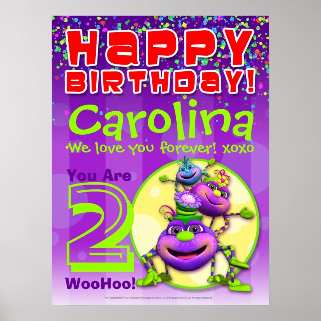 18 x24" Itsy Bitsy Spider Birthday Poster (Front)