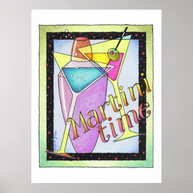18"x24" POSTER - MARTINI TIME, Cocktails (Front)