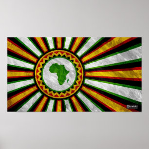 18" x 10" Africa Rising Banner Painting Poster