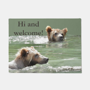 18" x 24" Door Mat w/ grizzly cubs