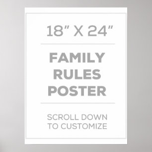 18" x 24" Family Rules Poster