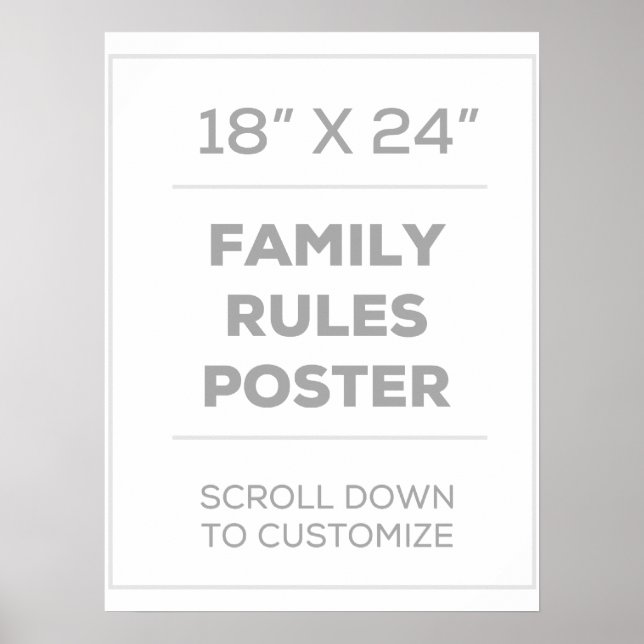 18" x 24" Family Rules Poster (Front)
