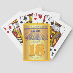18 Year Golden Ray 12 Step CUSTOM NAME Playing Cards