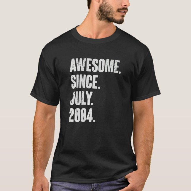 18 Year Old  18th Birthday  Awesome Since July 200 T-Shirt (Front)