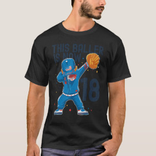 18 Year Old Baseball Birthday 18th Baller Player M T-Shirt
