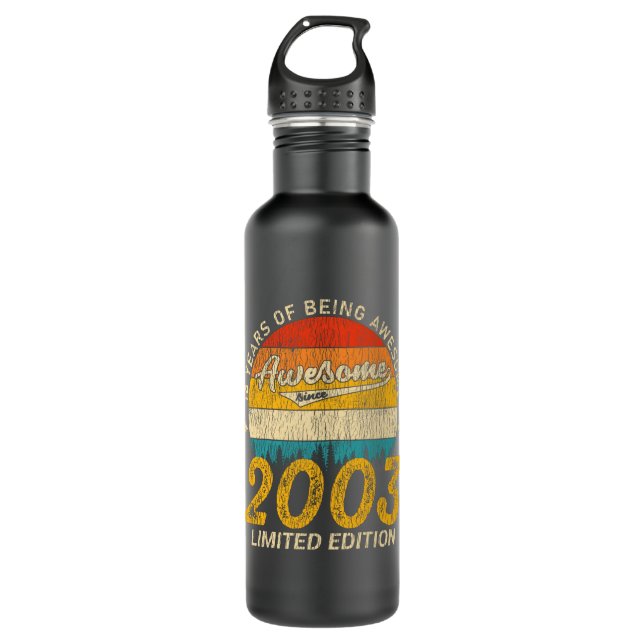 18 Year Old Bday 2003 Awesome Since 18th Birthday 710 Ml Water Bottle (Front)
