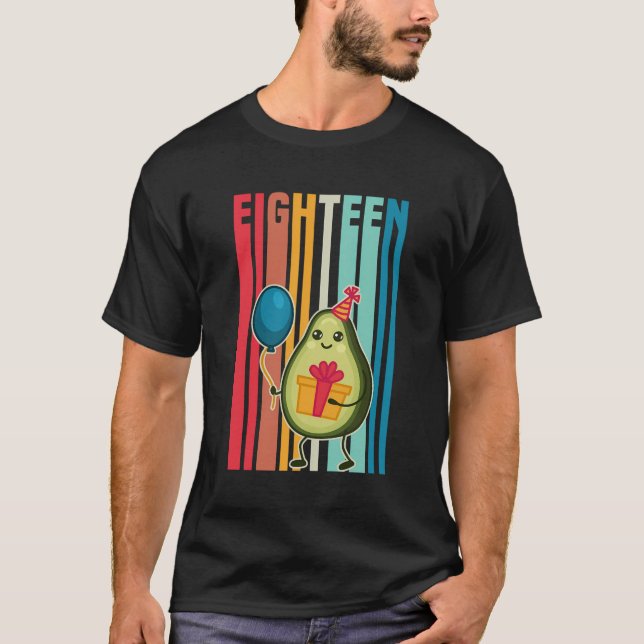 18 Year Old Birthday Boy Avocado Theme Birthday Pa T-Shirt (Front)