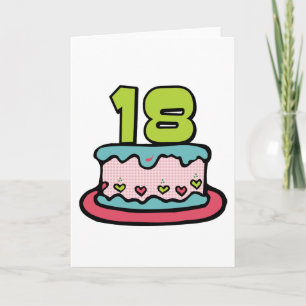 18 Year Old Birthday Cake Card