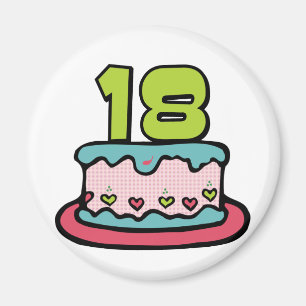 18 Year Old Birthday Cake Magnet