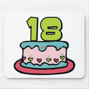 18 Year Old Birthday Cake Mouse Mat