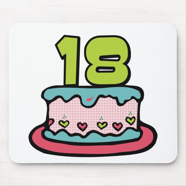 18 Year Old Birthday Cake Mouse Mat (Front)