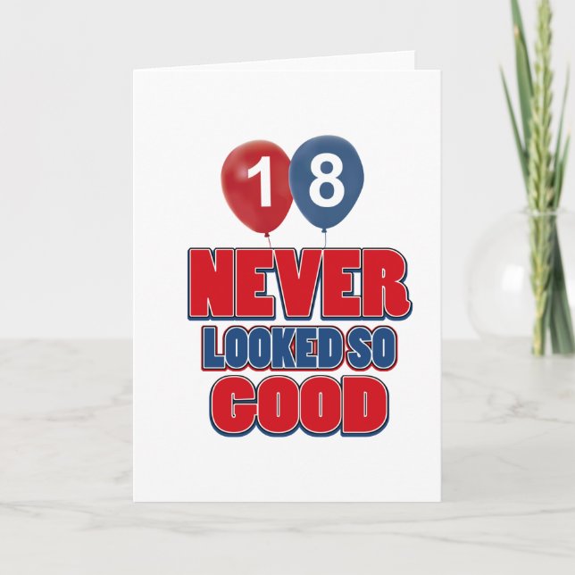 18 year old birthday designs card (Front)