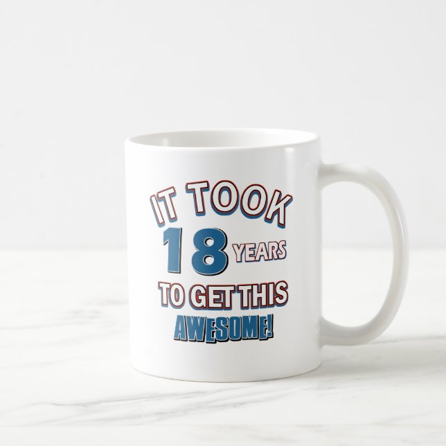 18 year old birthday designs coffee mug (Right)