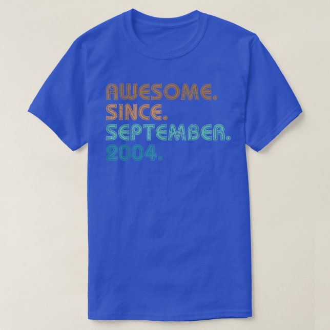18 Year Old Gifts Awesome Since September 2004 18t T-Shirt (Design Front)