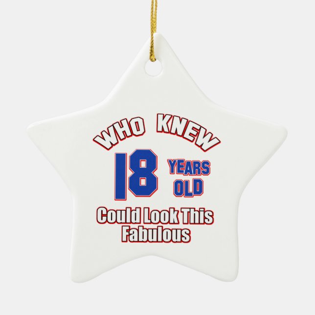 18 year old look fabulous ceramic tree decoration (Front)