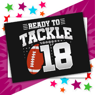 18 Year Old Tackle Football Party 18th Birthday Postcard