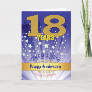 18 Year Recovery Anniversary Bold Numeral Card
