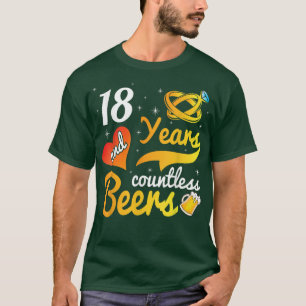 18 Years Countless Beers Wedding Marry Husband Wif T-Shirt