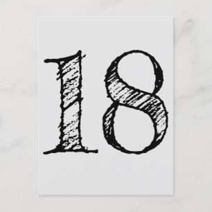 18 years number eighteen giant manuscript invitation postcard