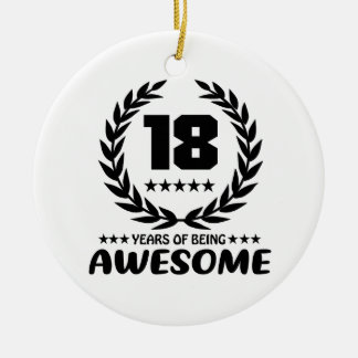 18 years of being Awesome Ceramic Tree Decoration
