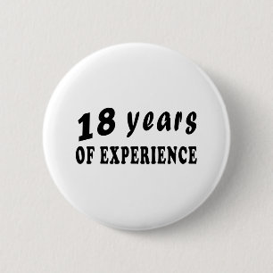 18 years of experience 6 cm round badge