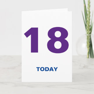 18 Years Old 18 Today Birthday Card