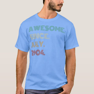 18 Years Old Awesome Since July 2004 18th Birthday T-Shirt