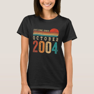 18 Years Old Awesome Since October 2004 18th Birth T-Shirt