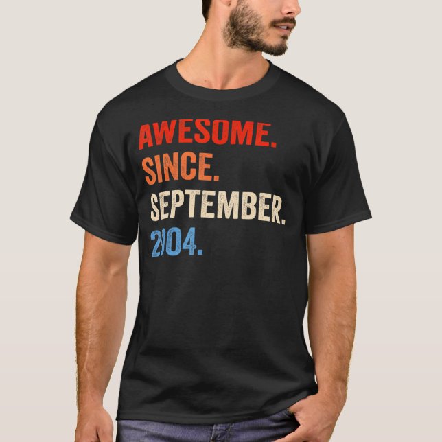 18 Years Old  Awesome Since September 2004 18th Bi T-Shirt (Front)