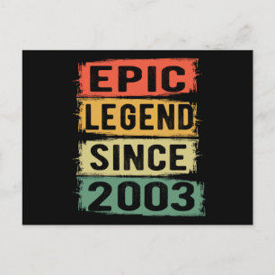 18 Years Old Bday 2003 Epic Legend 18th Birthday Postcard