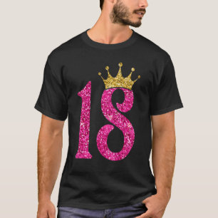 18 Years Old Born In 2004 18th Birthday Pink Crow T-Shirt