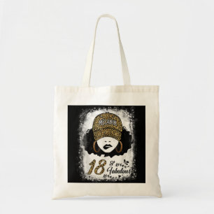 18 Years Old Fabulous Melanin Girl Leopard 18th Bi Tote Bag