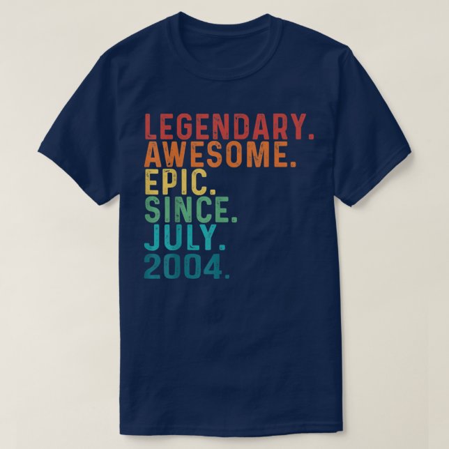 18 Years Old Funny Awesome Since July 2004 18th Bi T-Shirt (Design Front)