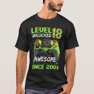 18 Years Old  Gamer Man Birthday Awesome Since 200 T-Shirt