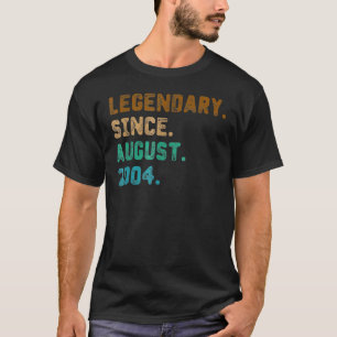 18 Years Old Legend Since August 2004 18th Birthd T-Shirt