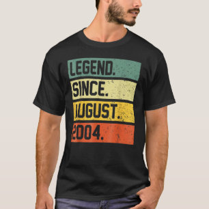 18 Years Old Legend Since August 2004 18th Birthd T-Shirt