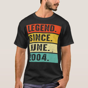 18 Years Old Legend Since June 2004 18th Birthday  T-Shirt