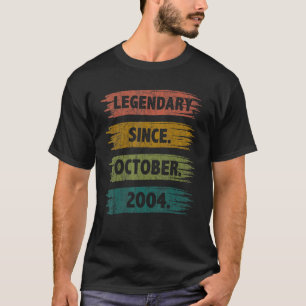 18 Years Old Legend Since October 2004 18th Birthd T-Shirt