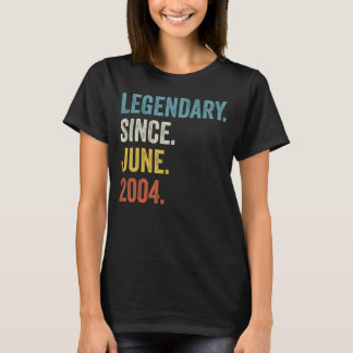 18 Years Old Legendary Since June 2004 18th Birthd T-Shirt