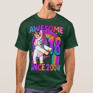 18 Years Old Unicorn Flossing 18th Birthday Girl U T-Shirt