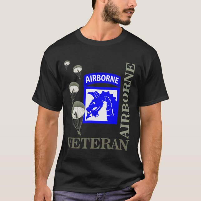 18th Airborne Corps Veteran Paratrooper Veterans D T-Shirt (Front)