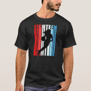 18th Basketball Birthday Retro Vintage Distressed T-Shirt