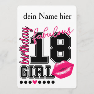 18th birthday 18th birthday girl pink invitation