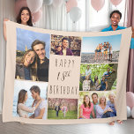 18th Birthday 7 Photo Collage Neutral Beige Fleece Blanket<br><div class="desc">Photo Blanket - personalised keepsake gift to say Happy 18th Birthday. The photo template is set up for you to add 7 of your favourite photos which are displayed in a photo collage around the birthday greeting. The wording simply reads "Happy 18th Birthday" in casual typography. "18th" is actually editable...</div>