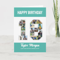 18th Birthday Anniversary Number 18 Photo Collage