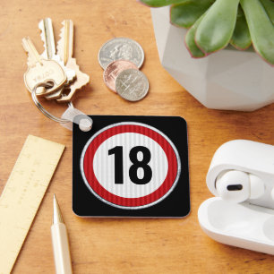 18th Birthday ANY AGE Speed Limit Sign Key Ring
