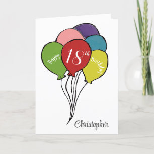 18th birthday balloon  holiday card