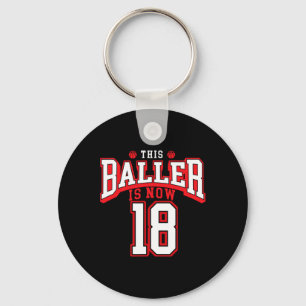 18th Birthday Basketball Lover 18 Years Old Bday Key Ring