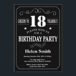 18th Birthday Black and White Chalkboard Invitation<br><div class="desc">18th Birthday Invitation Black and White Typography. Chalkboard. Black and White Background. Adult Birthday. Male Men or Women Birthday. Kids Boy or Girl Lady Teen Teenage Bday Invite. 13th 15th 16th 18th 20th 21st 30th 40th 50th 60th 70th 80th 90th 100th. Any Age. For further customisation, please click the "Customise...</div>