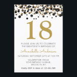 18th Birthday Black Gold Glitter Sparkle Confetti Invitation<br><div class="desc">Celebrate your birthday celebration with this 18th Birthday Black Gold Glitter Sparkle Confetti Design Suite.</div>